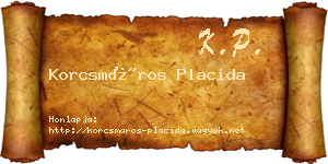 Korcsmáros Placida névjegykártya